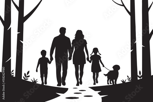 Mother and Kids Silhouette Collection
