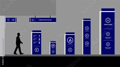 Exterior and interior signage template set corporate identity