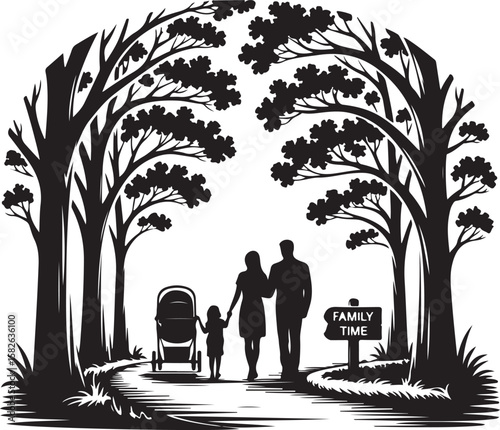 Mother and Kids Silhouette Collection