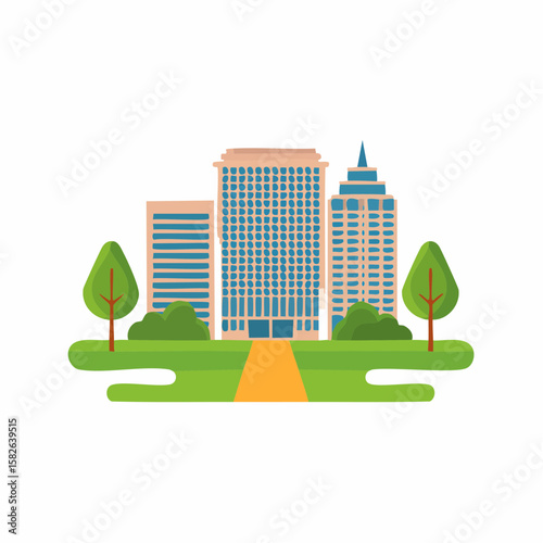 Simple abstract Park icon in color design