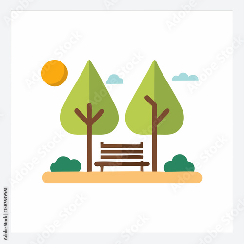 Simple abstract Park icon in color design