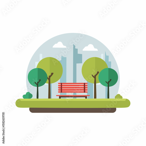 Simple abstract Park icon in color design