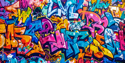Wallpaper Mural Background of colourful graffiti covered street wall. Torontodigital.ca