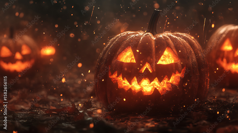 Fototapeta premium Halloween is known for costumes, trick-or-treating, haunted houses, pumpkins, and scary stories.Halloween is a fun and spooky celebration held on October 31st each year. It originated from ancient Cel