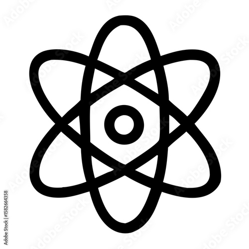 Minimalist Lineart Atomic Structure Science Symbol Element Molecular Icon Graphic