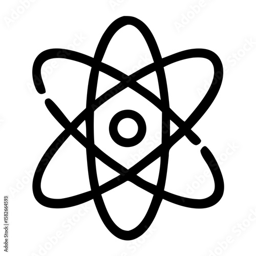 Outline Handdrawn Science Atom Model Education Icon Element Decoration