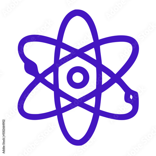 Simple Line Atomic Structure Science Experiment Icon Illustration Element