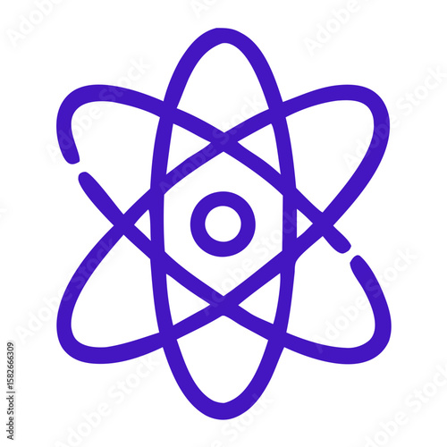 Outline Handdrawn Science Atom Model Education Icon Element Decoration