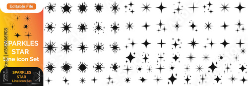 Set of sparkles star icons.Christmas star png icon.Bright firework.Light icon set.Flash,shine sparkle icon,glare,blink star.Golden and yellow star icons isolated on white background