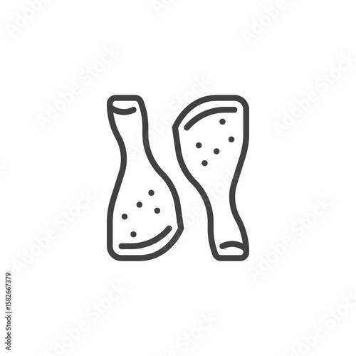 Chicken drumsticks line icon