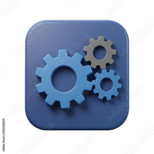 Three dimensional cogwheels representing business process automation and system configuration