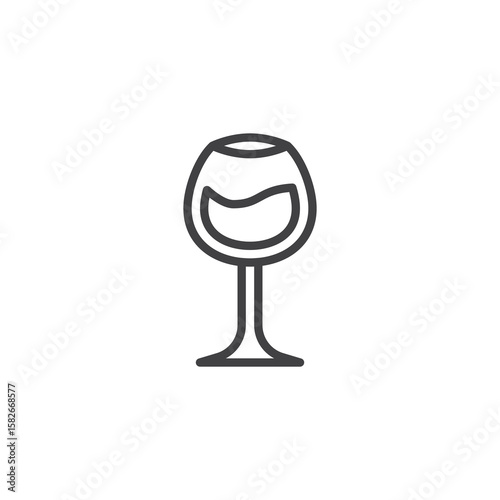 Wine glass line icon
