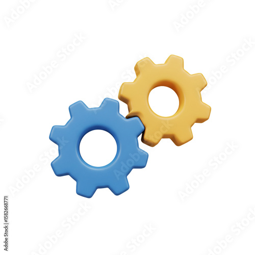 Interlocking gears symbolizing technological collaboration and mechanical processes