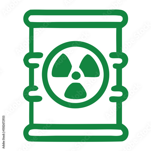Line Art Barrel Radiation Symbol Hazard Sign Warning Industrial Icon