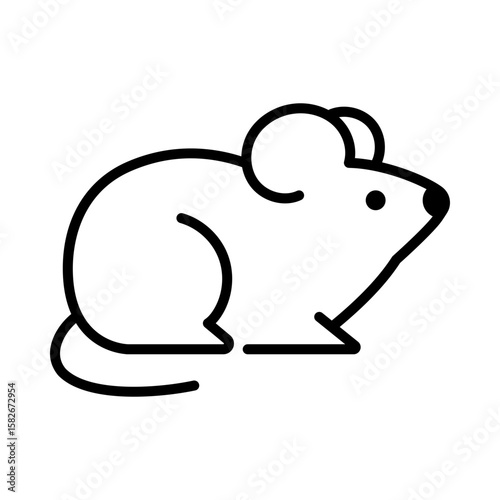 Mouse icon, symbolizing curiosity, agility, and small mammals in nature or lab settings.