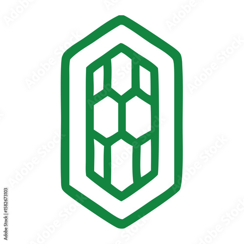 Simple Outline Geometric Honeycomb Inside Hexagon Shape Decorative Element