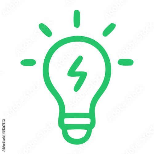 Simple Handdrawn Light Bulb Idea Inspiration Thin Line Icon