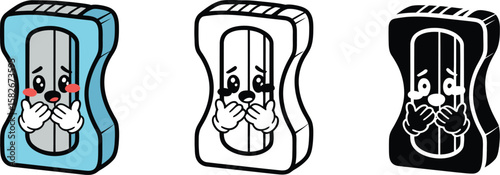 Cartoon pencil sharpener illustration vector art for graphic design and educational resources use case