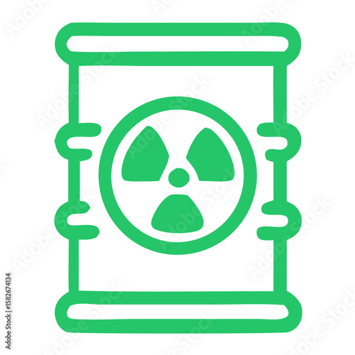 Line Art Barrel Radiation Symbol Hazard Sign Warning Industrial Icon