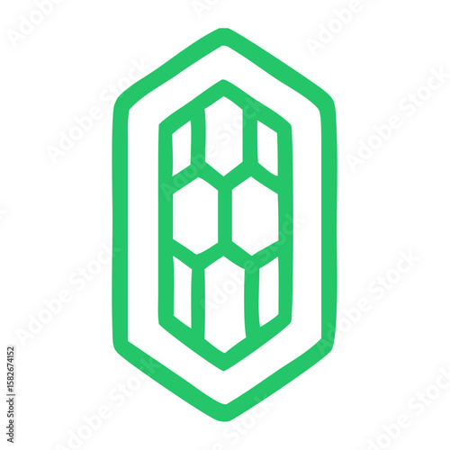 Simple Outline Geometric Honeycomb Inside Hexagon Shape Decorative Element