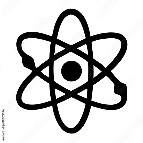 Simple Line Atomic Structure Science Experiment Icon Illustration Element
