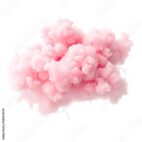 3d icon of a soft, fluffy pink cloud or smoke formation, isolated on a transparent background