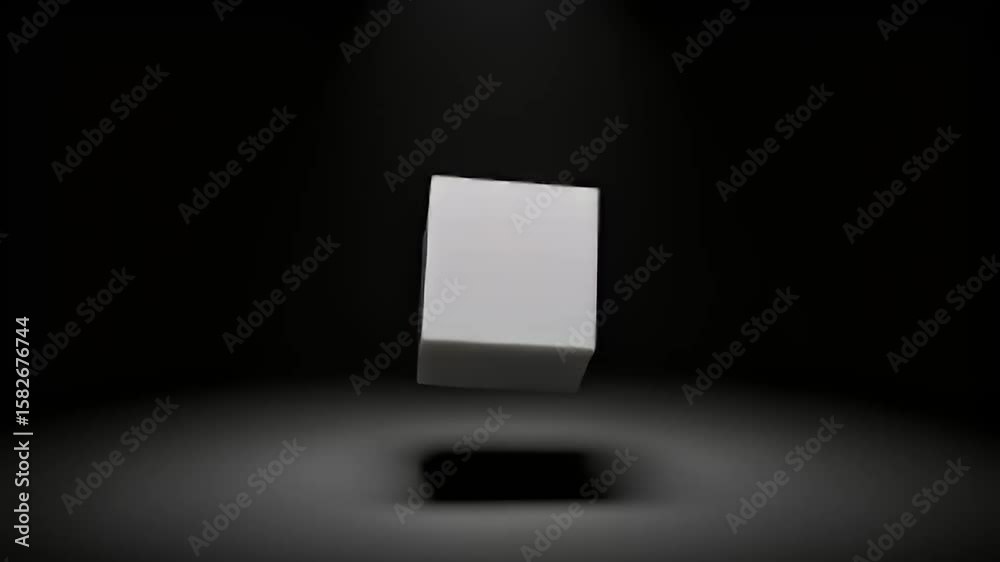 Floating Cube: Minimalist 3D Animation Loop Floating Cube: Minimalist 3D Animation Loop