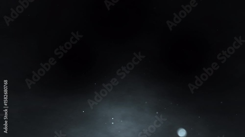 Mysterious dark background with subtle fog and floating dust particles. Ideal for overlays, cinematic effects, or eerie atmospheres.