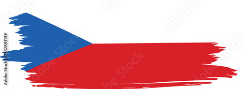 Czech Republic Flag with Brush Strokes