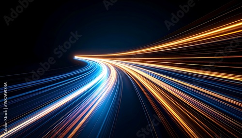 Abstract speed lines in a tunnel