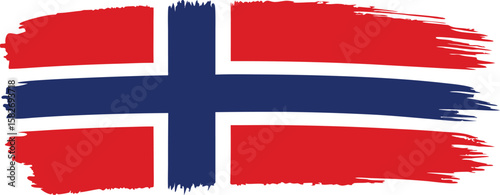 Norway Flag with Brush Strokes