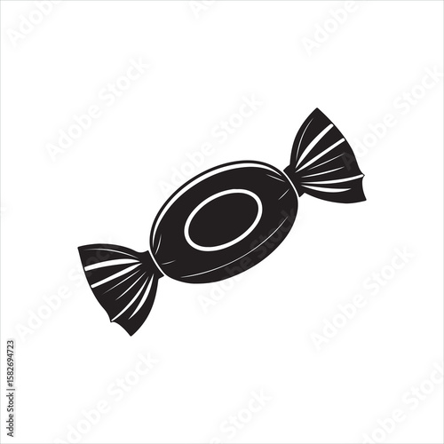 Wrapped Candy Silhouette Illustration