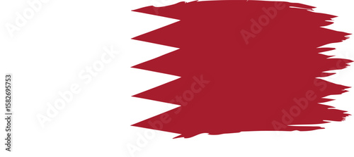 Bahrain Flag with Brush Stroke Design