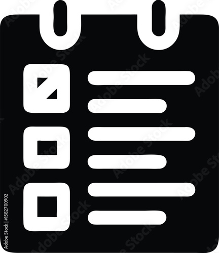 Checklist icon illustration in black and white