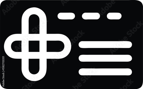 Medical card identification illustration icon graphic