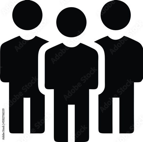 Three person silhouette icon