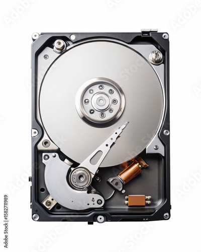 inside of hard disk on transparent background