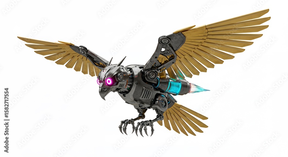 Naklejka premium Mechanical owl illustration