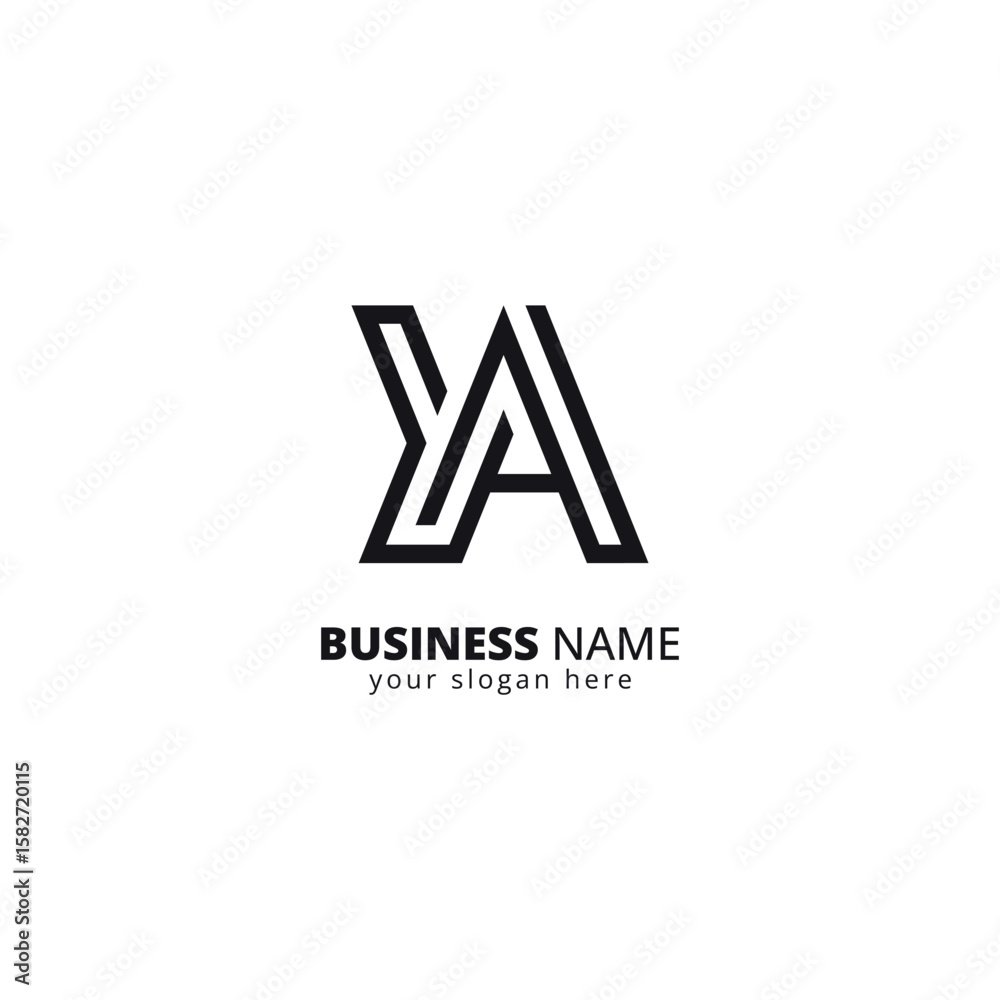 Creative Y and A Letter Monogram Logo Design. Initial Vector Template. Creative Y and A Letter Monogram Logo Design. Initial Vector Template.