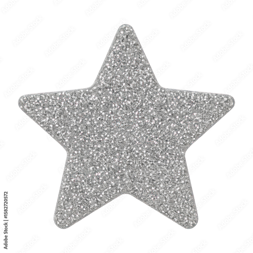 Fototapeta premium PNG Glittery silver star shape