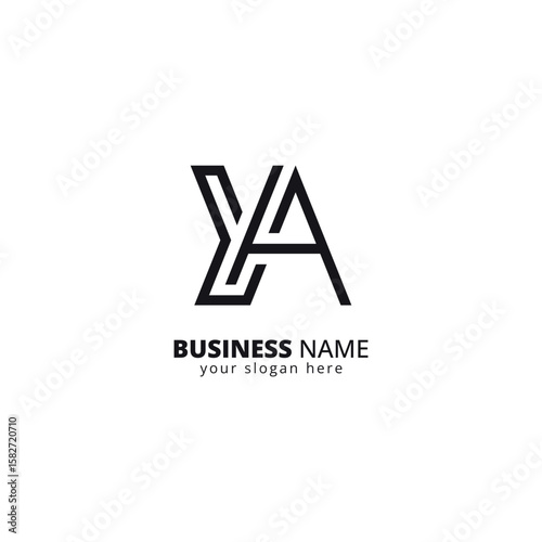 Creative Y and A Letter Monogram Logo Design. Initial Vector Template.