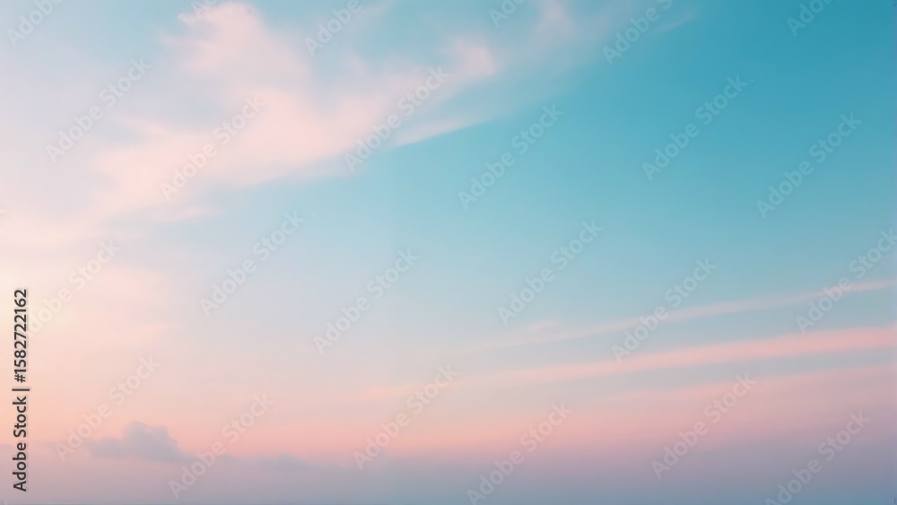 Obraz premium Pastel sky background wallpaper aesthetic pink blue gradient cloudscape heavenly serene calm skybox
