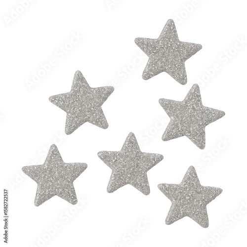 PNG Sparkling silver glitter stars