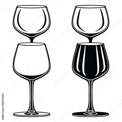 Thanksgiving dinner wine glasses silhouettes