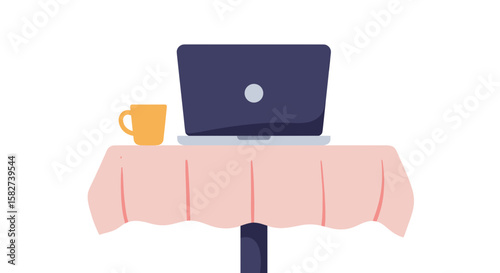 Laptop resting on textile surface