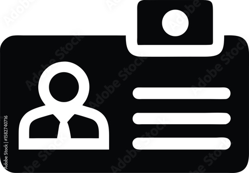 Employee badge icon on black background