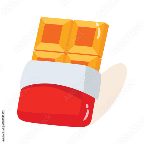 A tasty 2d style icon of classic chocolate