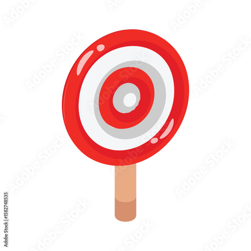 A cute 2d style icon of swirl lollipop
