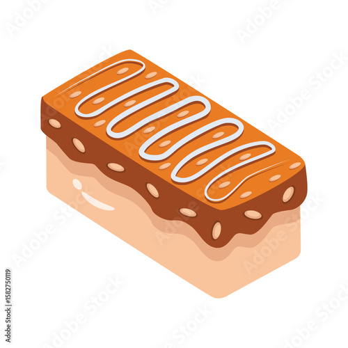 A golden 2d style icon of classic pastry
