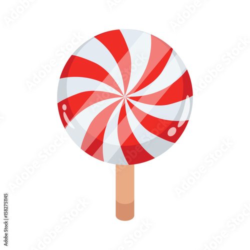 A twisted 2d style icon of swirl lollipop candy